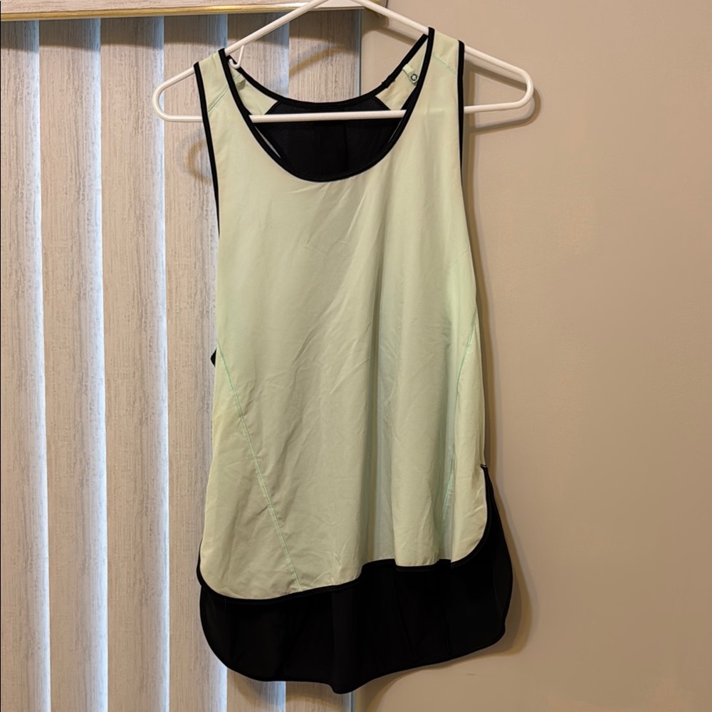 Women's Two-Tone Sleeveless Top - Black and Light Green